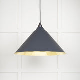 From The Anvil - Smooth Brass Hockley Pendant in Slate | Sku. 49524SL | Trade Door Handles.