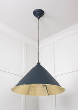 From The Anvil - Smooth Brass Hockley Pendant in Soot | Sku. 49524SO | Trade Door Handles.