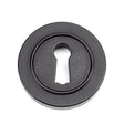 From The Anvil - Matt Black Round Escutcheon (Plain) | Sku. 49536 | Trade Door Handles.