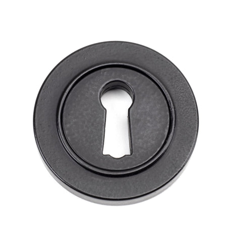 From The Anvil - Matt Black Round Escutcheon (Plain) | Sku. 49536 | Trade Door Handles.