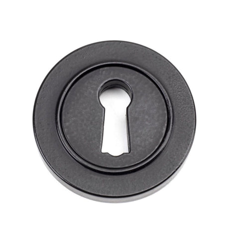 From The Anvil - Matt Black Round Escutcheon (Plain) | Sku. 49536 | Trade Door Handles.
