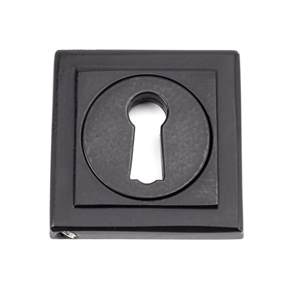 From The Anvil - Matt Black Round Escutcheon (Square) | Sku. 49539 | Trade Door Handles.