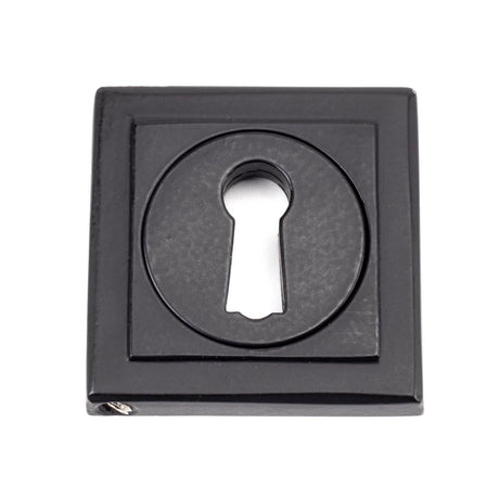 From The Anvil - Matt Black Round Escutcheon (Square) | Sku. 49539 | Trade Door Handles.