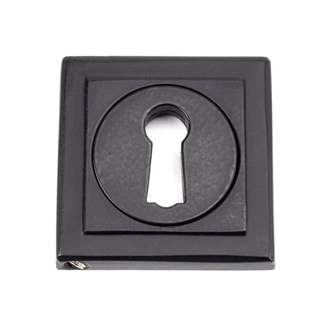 From The Anvil - Matt Black Round Escutcheon (Square) | Sku. 49539 | Trade Door Handles.