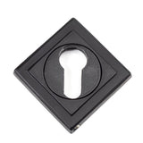 From The Anvil - Matt Black Round Euro Escutcheon (Square) | Sku. 49543 | Trade Door Handles.