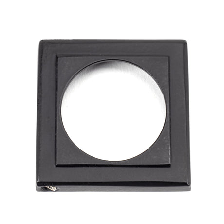 From The Anvil - Matt Black Round Euro Escutcheon (Square) | Sku. 49543 | Trade Door Handles.