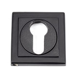 From The Anvil - Matt Black Round Euro Escutcheon (Square) | Sku. 49543 | Trade Door Handles.