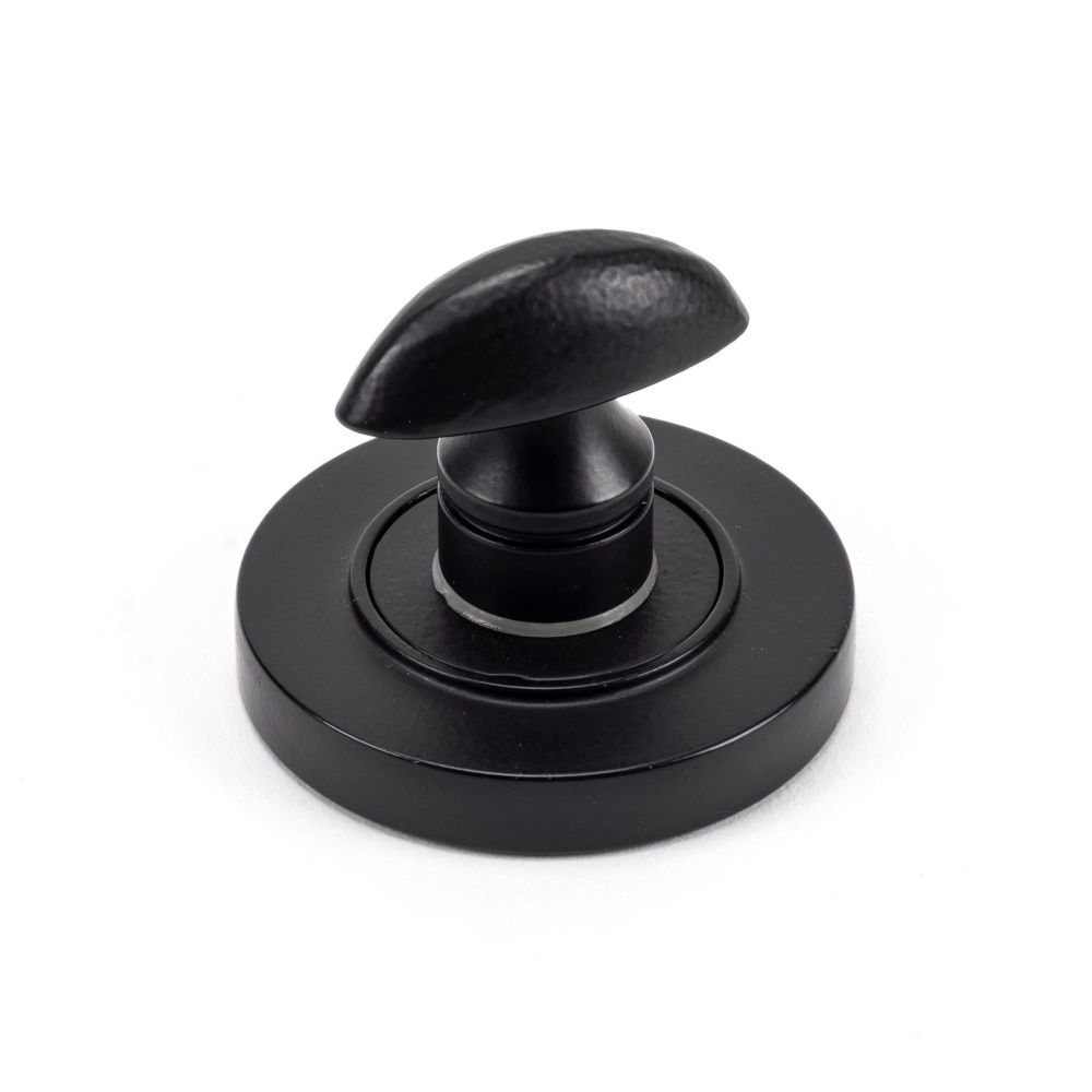From The Anvil - Matt Black Round Thumbturn Set (Plain) | Sku. 49544 | Trade Door Handles.