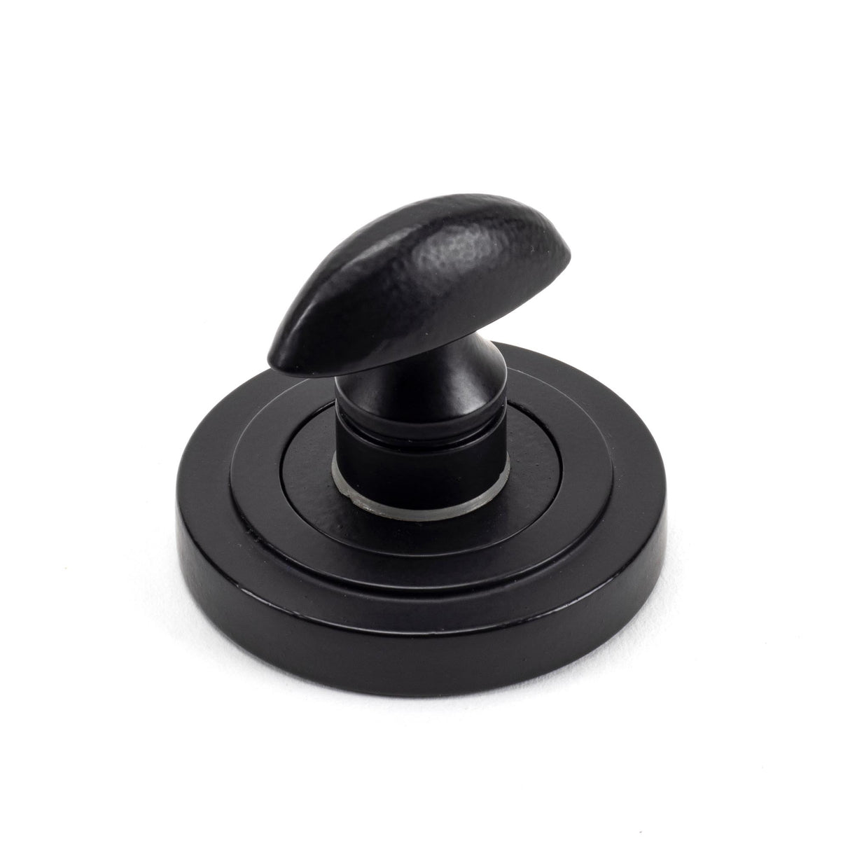 From The Anvil - Matt Black Round Thumbturn Set (Art Deco) | Sku. 49545 | Trade Door Handles.