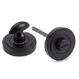 From The Anvil - Matt Black Round Thumbturn Set (Art Deco) | Sku. 49545 | Trade Door Handles.