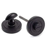 From The Anvil - Matt Black Round Thumbturn Set (Art Deco) | Sku. 49545 | Trade Door Handles.