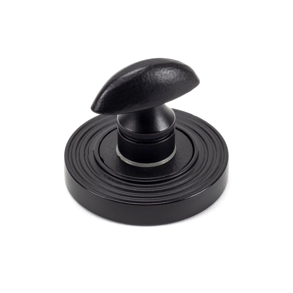 From The Anvil - Matt Black Round Thumbturn Set (Beehive) | Sku. 49546 | Trade Door Handles.