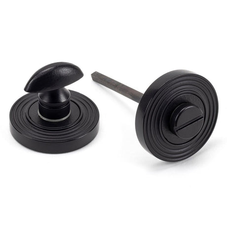 From The Anvil - Matt Black Round Thumbturn Set (Beehive) | Sku. 49546 | Trade Door Handles.