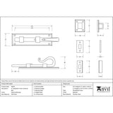 From The Anvil - External Beeswax 6" Shepherd's Crook Universal Bolt | Sku. 49549 | Trade Door Handles.