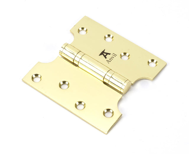 From The Anvil - Polished Brass 4" x 2" x 4" Parliament Hinge (pair) ss | Sku. 49554 | Trade Door Handles.