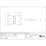 From The Anvil - Polished Brass 4" x 3" x 5" Parliament Hinge (pair) ss | Sku. 49555 | Trade Door Handles.
