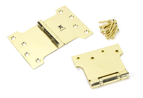 From The Anvil - Polished Brass 4" x 4" x 6" Parliament Hinge (pair) ss | Sku. 49556 | Trade Door Handles.