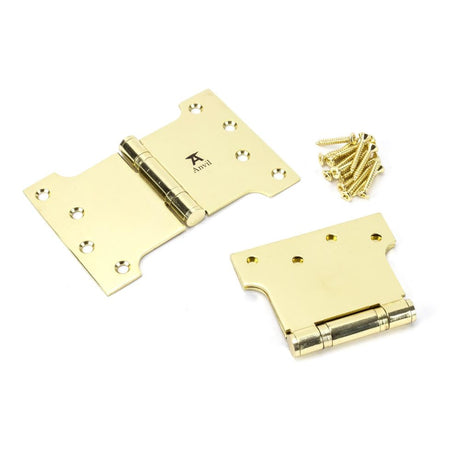 From The Anvil - Polished Brass 4" x 4" x 6" Parliament Hinge (pair) ss | Sku. 49556 | Trade Door Handles.