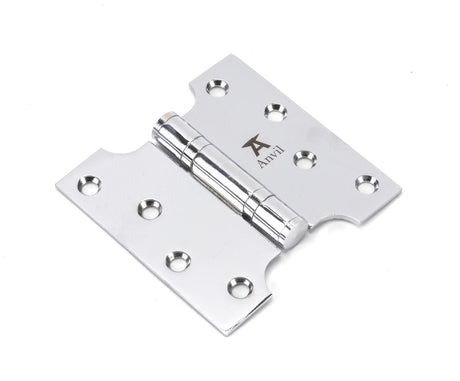 From The Anvil - Polished Chrome 4" x 2" x 4" Parliament Hinge (pair) ss | Sku. 49557 | Trade Door Handles.