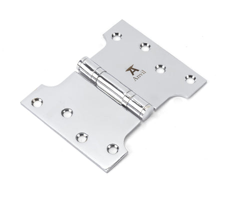 From The Anvil - Polished Chrome 4" x 3" x 5" Parliament Hinge (pair) ss | Sku. 49558 | Trade Door Handles.
