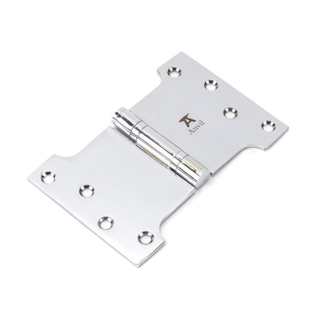 From The Anvil - Polished Chrome 4" x 4" x 6" Parliament Hinge (pair) ss | Sku. 49559 | Trade Door Handles.