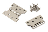 From The Anvil - Polished Nickel 4" x 2" x 4" Parliament Hinge (pair) ss | Sku. 49563 | Trade Door Handles.
