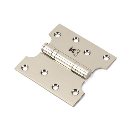 From The Anvil - Polished Nickel 4" x 2" x 4" Parliament Hinge (pair) ss | Sku. 49563 | Trade Door Handles.