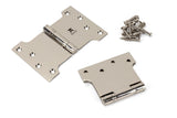 From The Anvil - Polished Nickel 4" x 4" x 6" Parliament Hinge (pair) ss | Sku. 49565 | Trade Door Handles.