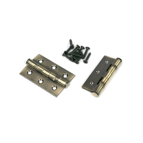 From The Anvil - Aged Brass 3" Ball Bearing Butt Hinge (pair) ss | Sku. 49569 | Trade Door Handles.