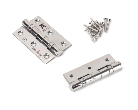 From The Anvil - Polished SS 3" Ball Bearing Butt Hinge (pair) | Sku. 49571 | Trade Door Handles.