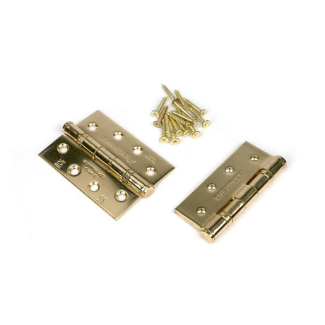 From The Anvil - Polished Brass 4" Ball Bearing Butt Hinge (pair) ss | Sku. 49573 | Trade Door Handles.