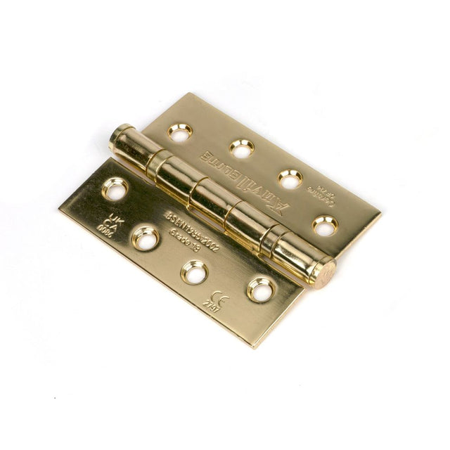 From The Anvil - Polished Brass 4" Ball Bearing Butt Hinge (pair) ss | Sku. 49573 | Trade Door Handles.