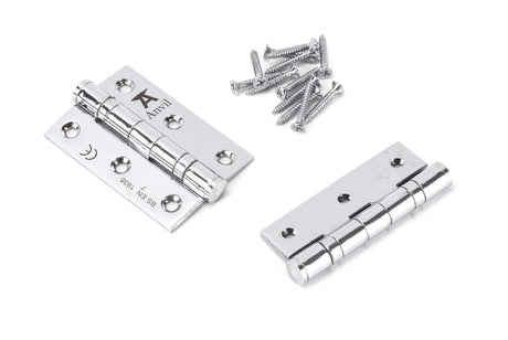 From The Anvil - Polished Chrome 3" Ball Bearing Butt Hinge (pair) ss | Sku. 49575 | Trade Door Handles.