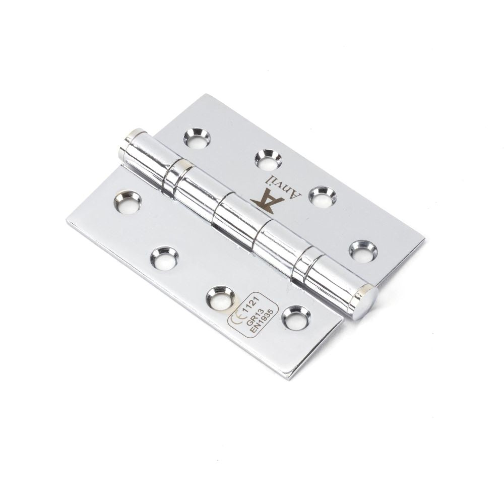 From The Anvil - Polished Chrome 4" Ball Bearing Butt Hinge (pair) ss | Sku. 49576 | Trade Door Handles.