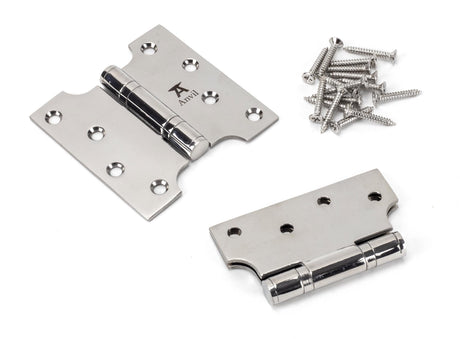 From The Anvil - Polished SS 4" x 2" x 4" Parliament Hinge (pair) | Sku. 49577 | Trade Door Handles.