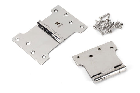 From The Anvil - Polished SS 4" x 4" x 6" Parliament Hinge (pair) | Sku. 49579 | Trade Door Handles.