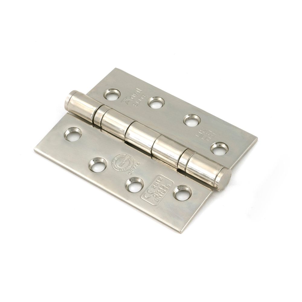 From The Anvil - Polished Nickel 4" Ball Bearing Butt Hinge (pair) ss | Sku. 49582 | Trade Door Handles.