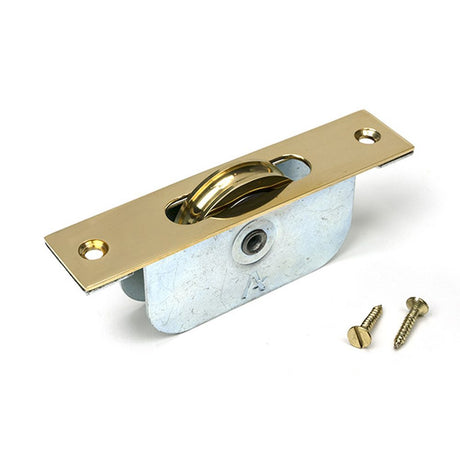 High quality images of the From The Anvil - Unlacquered Brass Square Ended Sash Pulley 75kg | Sku. Anvil-49587 | available to order from Trade Door Handles, quick delivery at discounted prices.