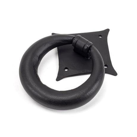 From The Anvil - Matt Black Ring Door Knocker | Sku. 49594 | Trade Door Handles.