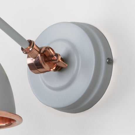 From The Anvil - Smooth Copper Brindley Wall Light in Birch | Sku. 49714SBI | Trade Door Handles.