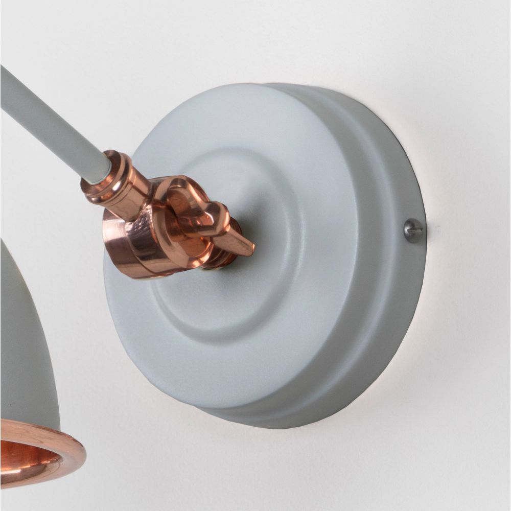 From The Anvil - Smooth Copper Brindley Wall Light in Birch | Sku. 49714SBI | Trade Door Handles.