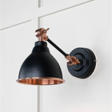 From The Anvil - Smooth Copper Brindley Wall Light in Elan Black | Sku. 49714SEB | Trade Door Handles.