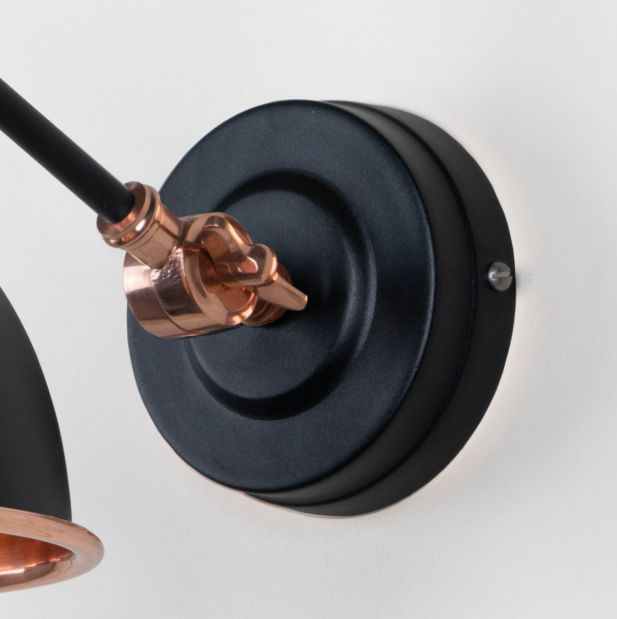 From The Anvil - Smooth Copper Brindley Wall Light in Elan Black | Sku. 49714SEB | Trade Door Handles.
