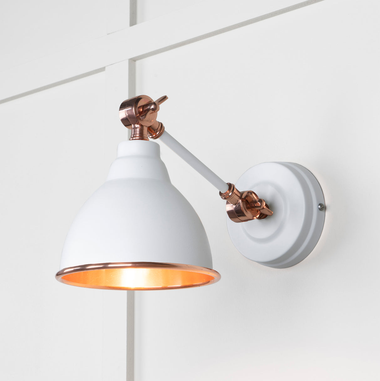 From The Anvil - Smooth Copper Brindley Wall Light in Flock | Sku. 49714SF | Trade Door Handles.