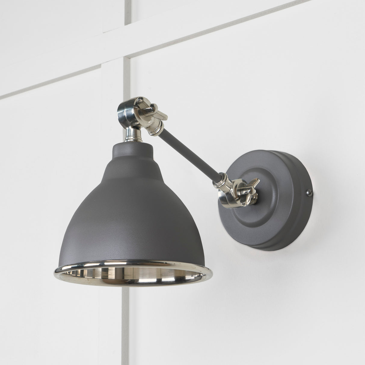 From The Anvil - Smooth Nickel Brindley Wall Light in Bluff | Sku. 49715SBL | Trade Door Handles.