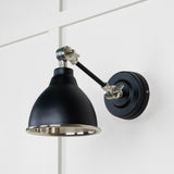 From The Anvil - Smooth Nickel Brindley Wall Light in Elan Black | Sku. 49715SEB | Trade Door Handles.