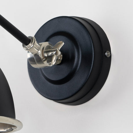 From The Anvil - Smooth Nickel Brindley Wall Light in Elan Black | Sku. 49715SEB | Trade Door Handles.