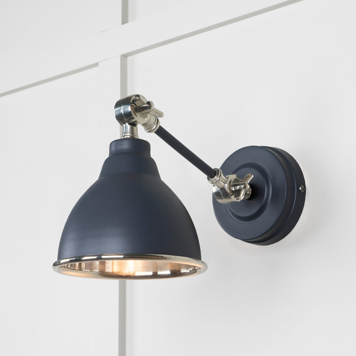 From The Anvil - Smooth Nickel Brindley Wall Light in Slate | Sku. 49715SSL | Trade Door Handles.