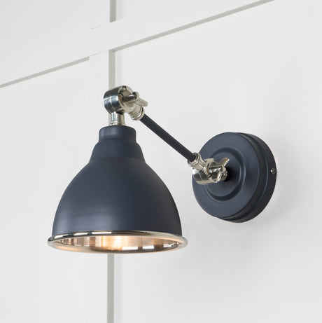 From The Anvil - Smooth Nickel Brindley Wall Light in Slate | Sku. 49715SSL | Trade Door Handles.