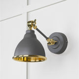 From The Anvil - Smooth Brass Brindley Wall Light in Bluff | Sku. 49716SBL | Trade Door Handles.